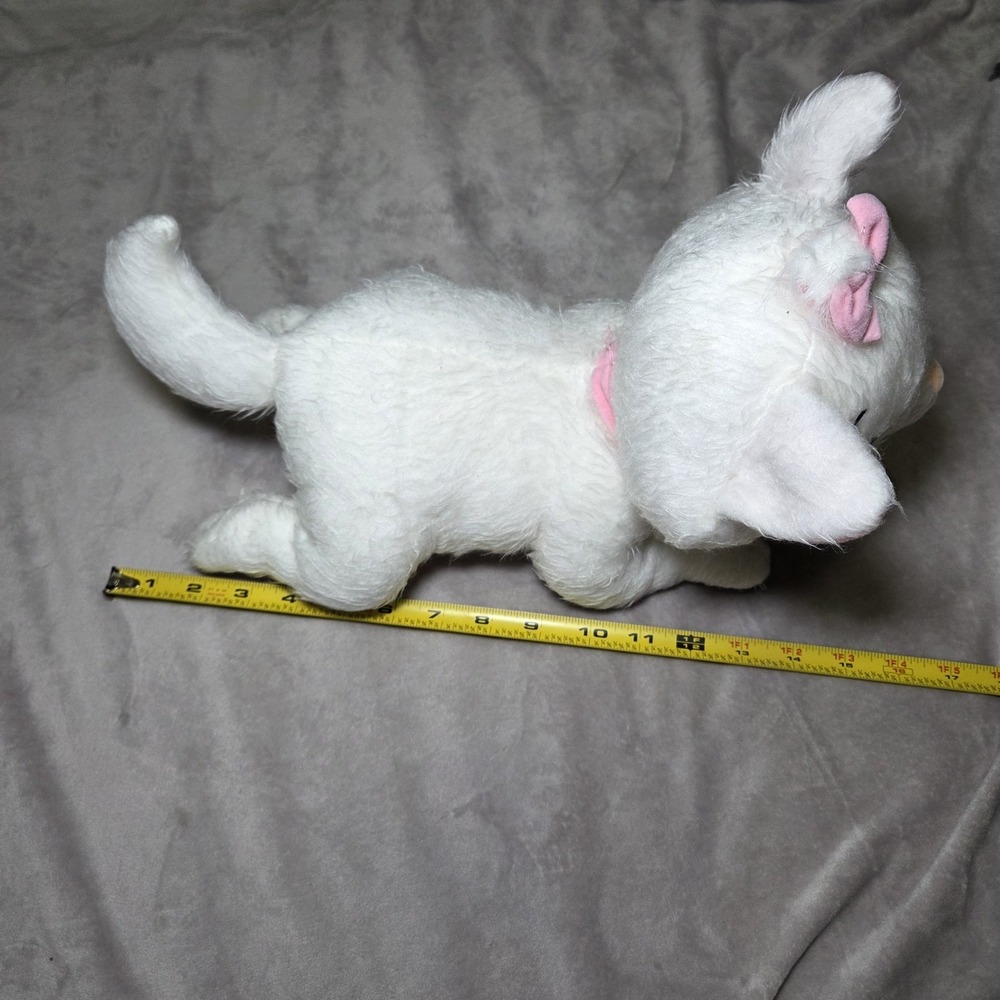 Disney The Aristocats Marie White Cat Plush Pink Bow Blue Eyes Stuffed Animal - Picture 4 of 7